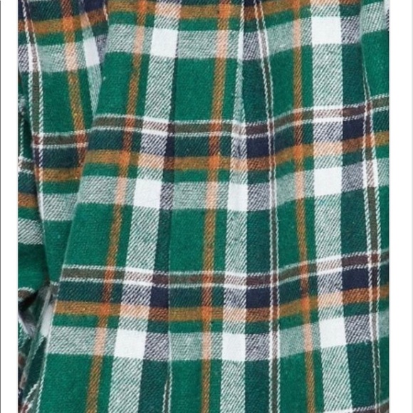 NEW FALL UNISEX TRENDY GREEN MULTI PLAID FLANNEL LONG SLEEVE BUTTON UP SHIRT - Picture 7 of 7